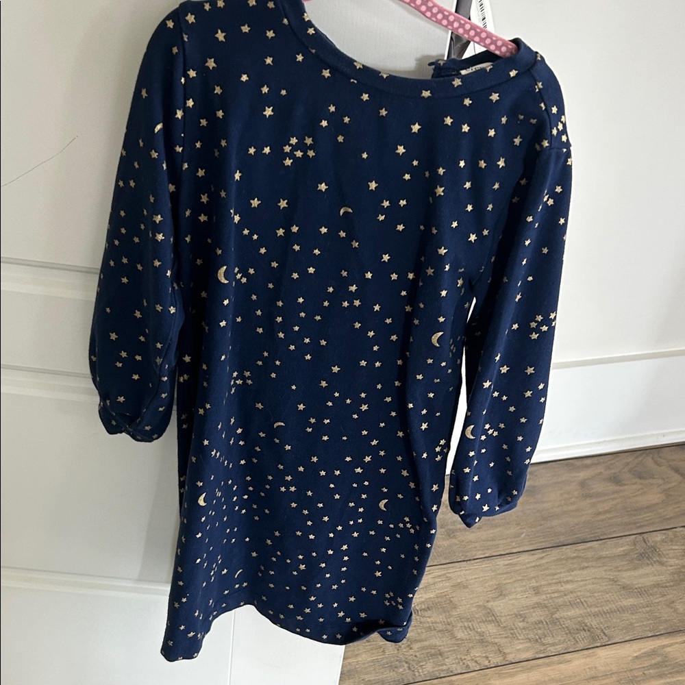 Crewcuts Navy Dress with Gold Stars